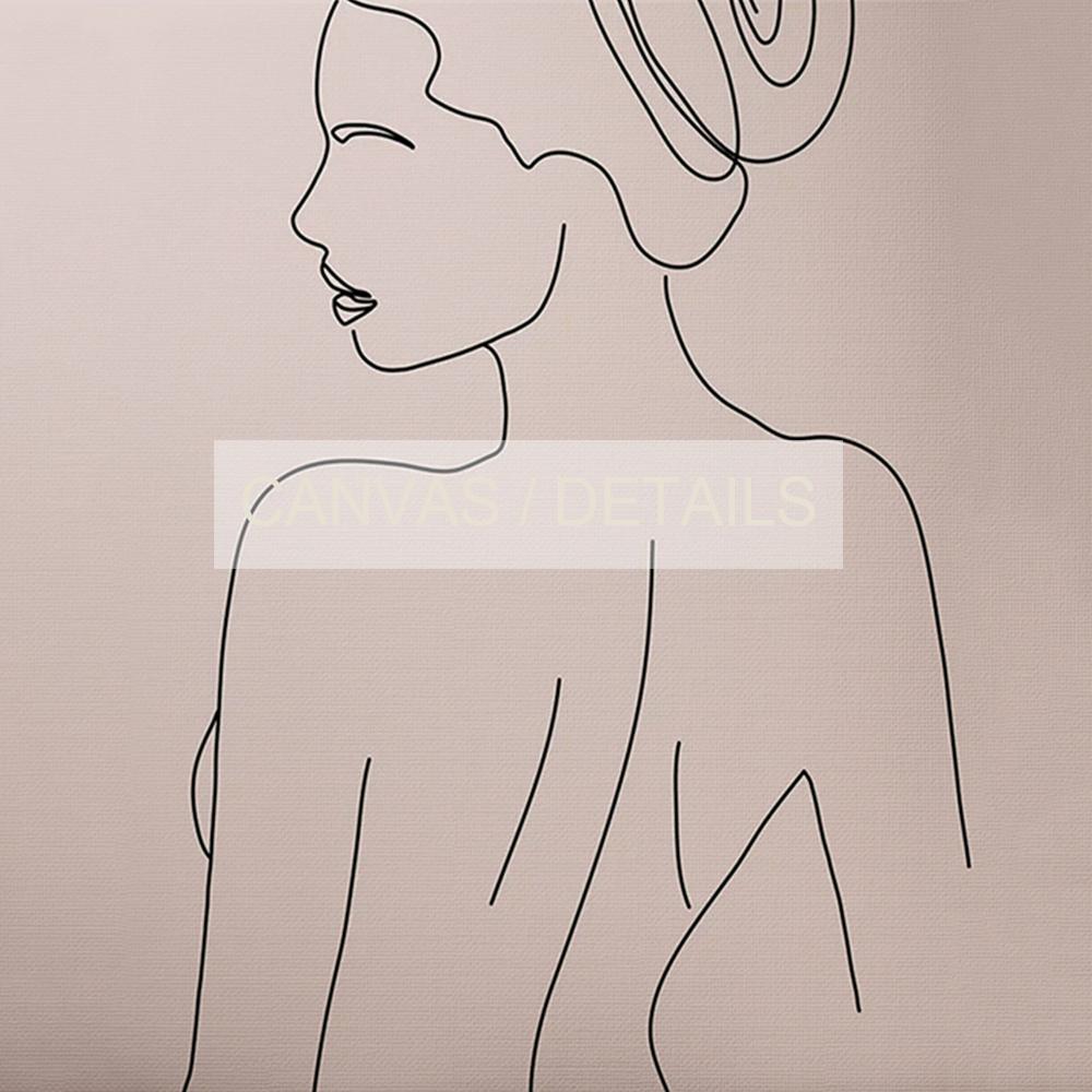 Woman One Line Drawing Art Canvas Painting Abstract Female Nude Pink Poster Woman Body Minimalist Print Nordic for Home Decor