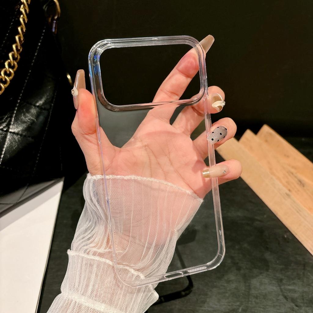 Ultra Thin HD Clear Hard PC Orange Color Phone Case For For Iphone 17 Pro Max Slim Transparent Solid Color Shockproof Armor Cover