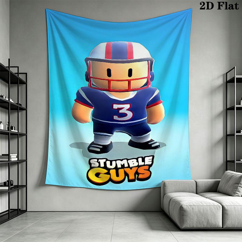 Stumble Guys Sprint Telo da Parete Stampato Coperta in Tessuto Arazzi Decorativi per Camera da Letto Soggiorno Arredamento per la Casa