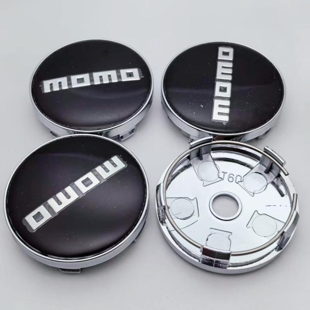 COY1 4pcs 60mm Car Wheel Center Caps With MOMO Badge Logo Rim Hubcaps Cover MOMO Emblem Styling Accessories for VW BMW Subaru Honda