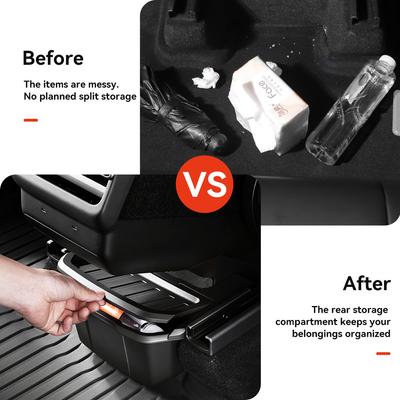 YZ for Tesla Model Y YL Juniper 2026 Car Storage Box Under The Rear Air Outlet Organizer Case With Lids Interior Accessories