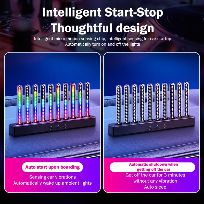 Car RGB Pickup Light Dynamic Gradient Sound Control Light Universal Air Vent Dashboard Car Interior Ornament Auto Interior Light