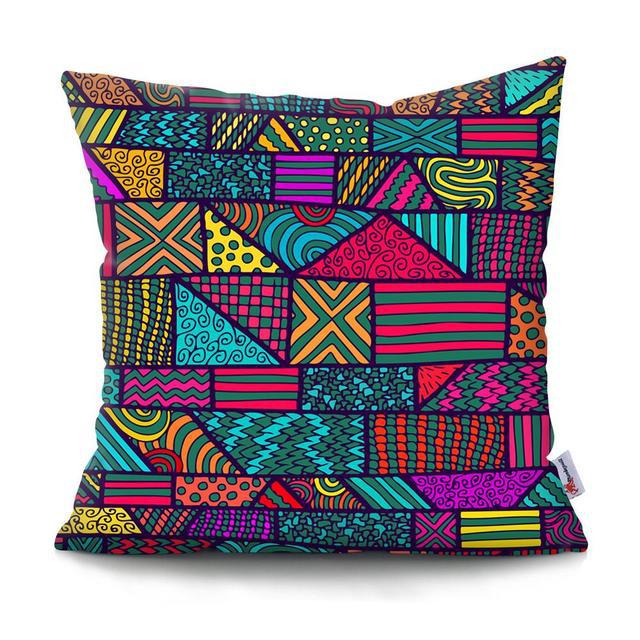 Home Decor Colorful Mandala & Geometric Printed Pillowcases Pattern Cushion Cover Suitable for Sofa Bedroom Car Pillow Cover