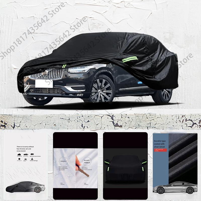 Per Volvo XC90 Copriauto Nero da Esterno Completamente Coperto con Protezione Neve e UV Impermeabile Telo Parasole Resistente a Neve Pioggia Vento