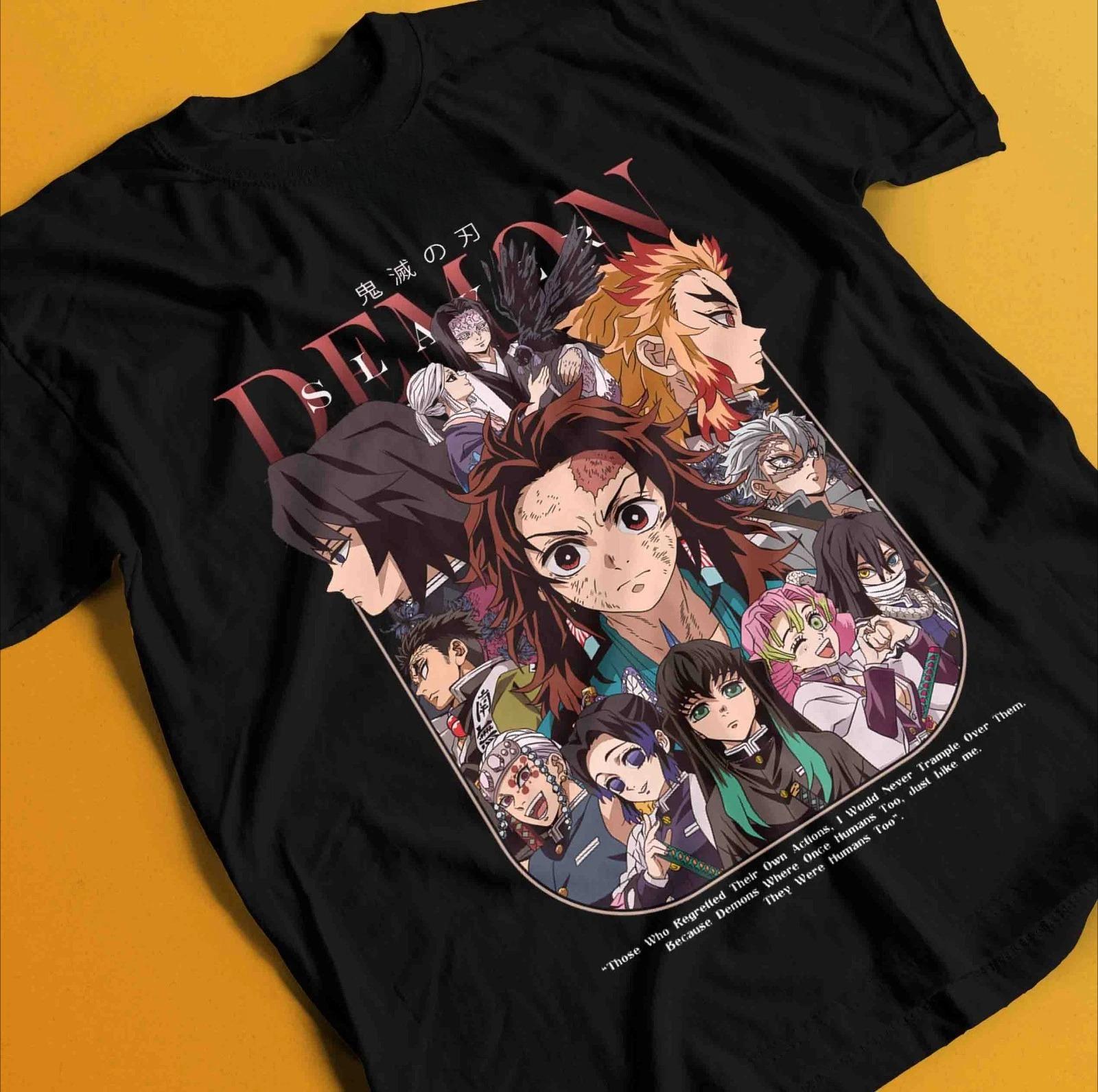 

Demon Slayer Shirt Tanjiro Tshirt Zenitsu TShirt Muzan Doma Tee Inosuke Nezuko Summer Unisexs and Womens Tshirt Top S
