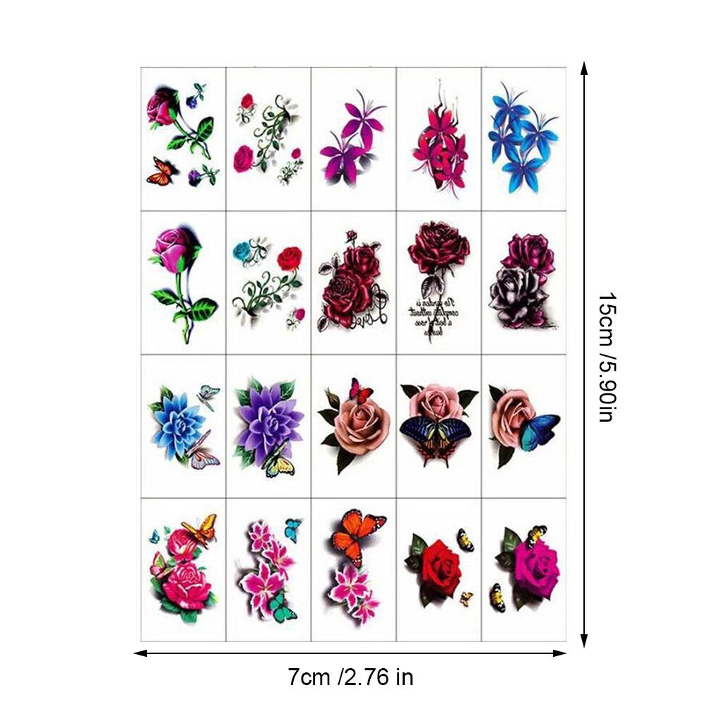 20/50pcs Waterproof Tattoo Stickers Sexy Simulation Collarbone Stickers Tattoo Butterfly Flower K9U6