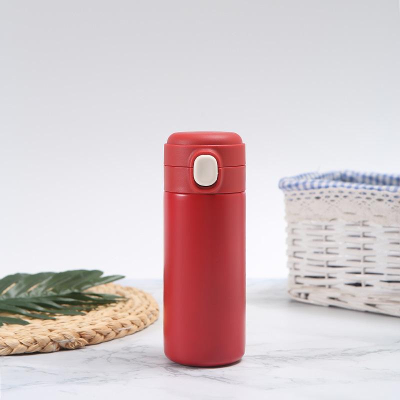 Thickened 304 Stainless Steel Pea Cup Outdoor Portable Pocket Cup Student Female Bouncing Cup Double Water Cup Thermos Cup