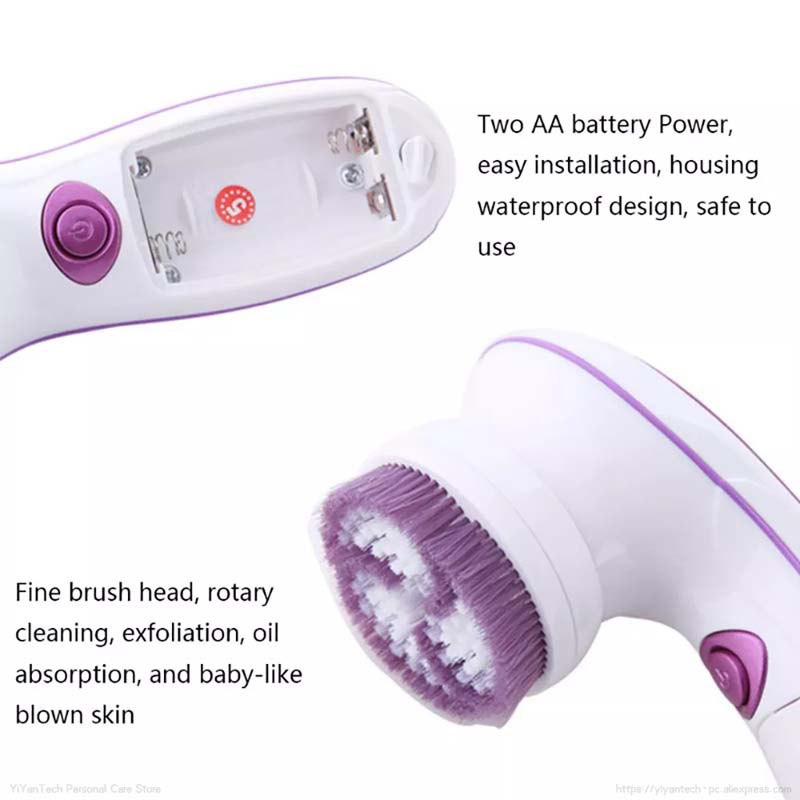 Household 4 in 1Multi-function Waterproof Facial Cleansing Brush Set Vibrating Wireless Electric Facial Brush