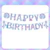 Mermaid Theme Party Supplies: Colorful Fish Scale Napkins, Plates, Cups, Flags, and Swirl Decorations