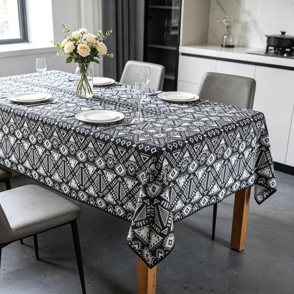 Dining Kitchen Party Event Cotton Linen Washable Rectangle Tablecloth