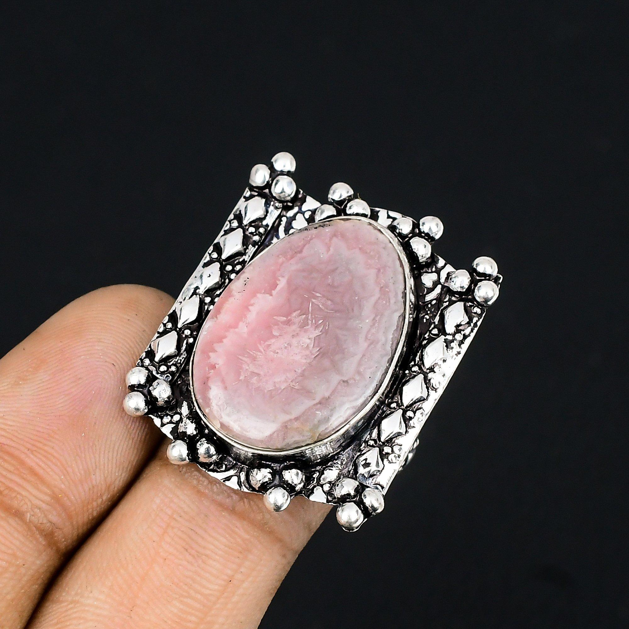 

Natural Rhodochrosite Gemstone Promise Ring Size 7 925 Sterling Silver For Women 7
