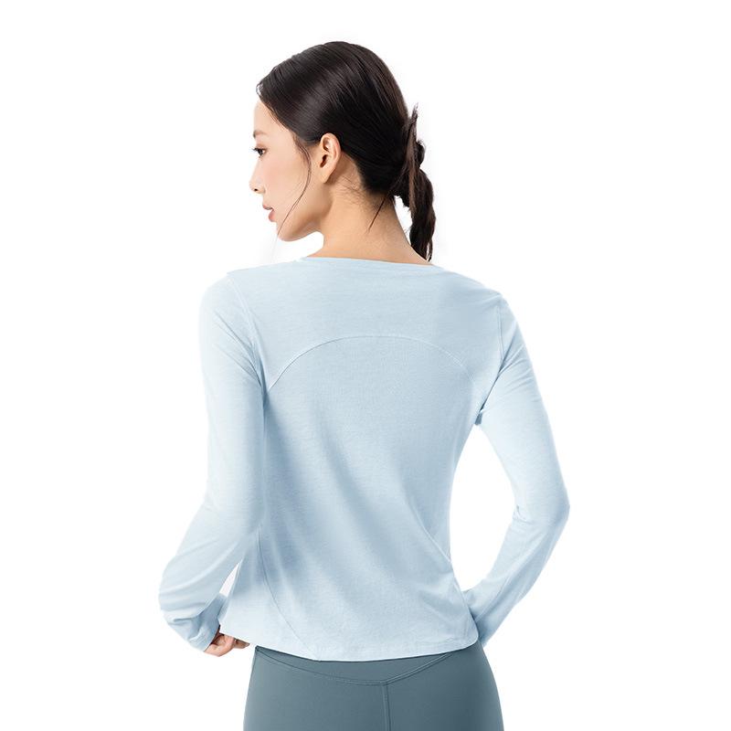 Women's Customized Slimming Long Sleeve Yoga Top - Breathable Fitness Sportswear for Pilates and Running