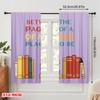 2pcs 2D Flat Printing Drapes Bookshelf Illustration Quote Reading Polyester Without Electricity Festive Holiday Use for Yard &