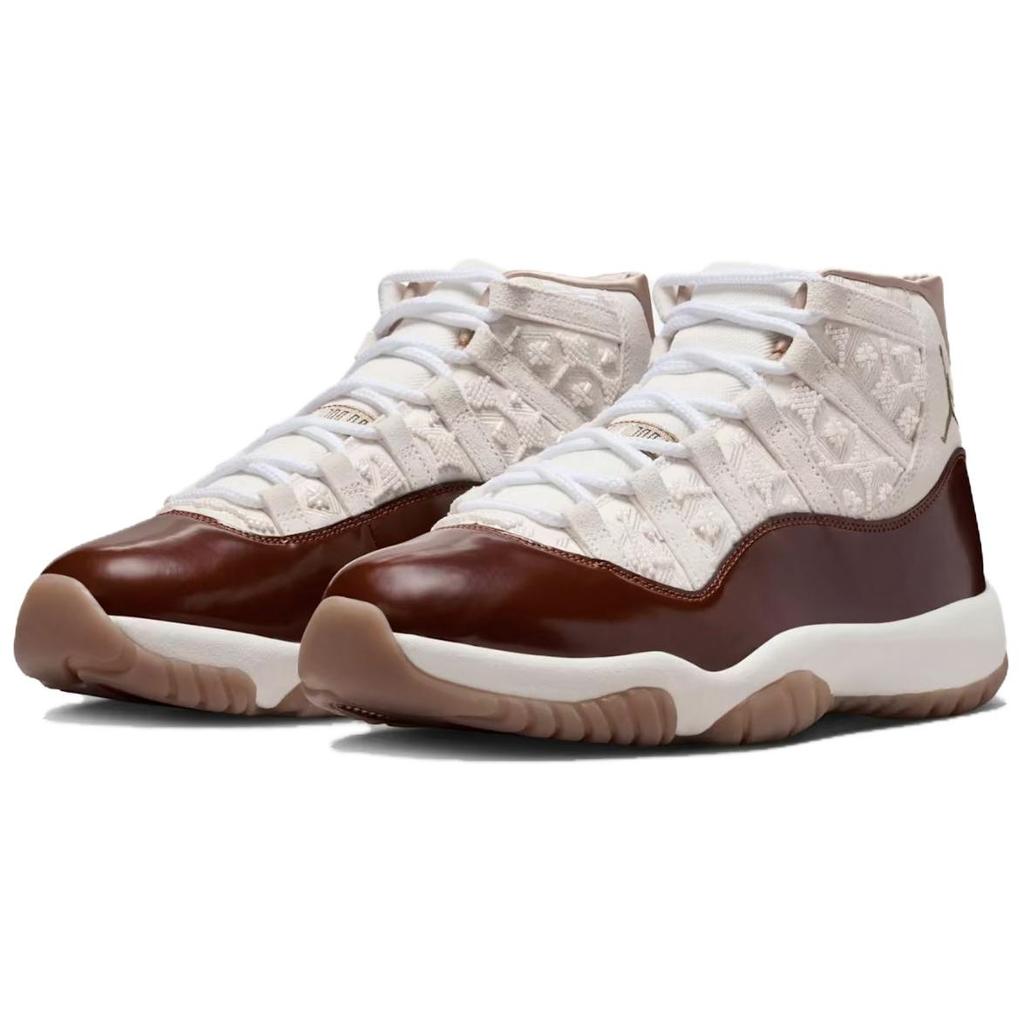 Jordan Air Jordan 11 High Top Vintage Basketball Shoes Unisex Beige Red IM8352-670