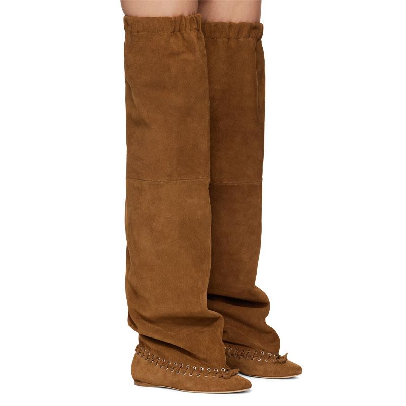 

Fashion 2025 Women Retro Tube Pointed Boots 3 cm Height Increase Low Heel Fashion Winter Boots Thigh High Boots Black Size 35-43 35 коричневый