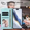 For iPhone 15 Pro Max Kickstand Case Tri-fold Card Bag PU Leather Coated TPU Cover Compatible with