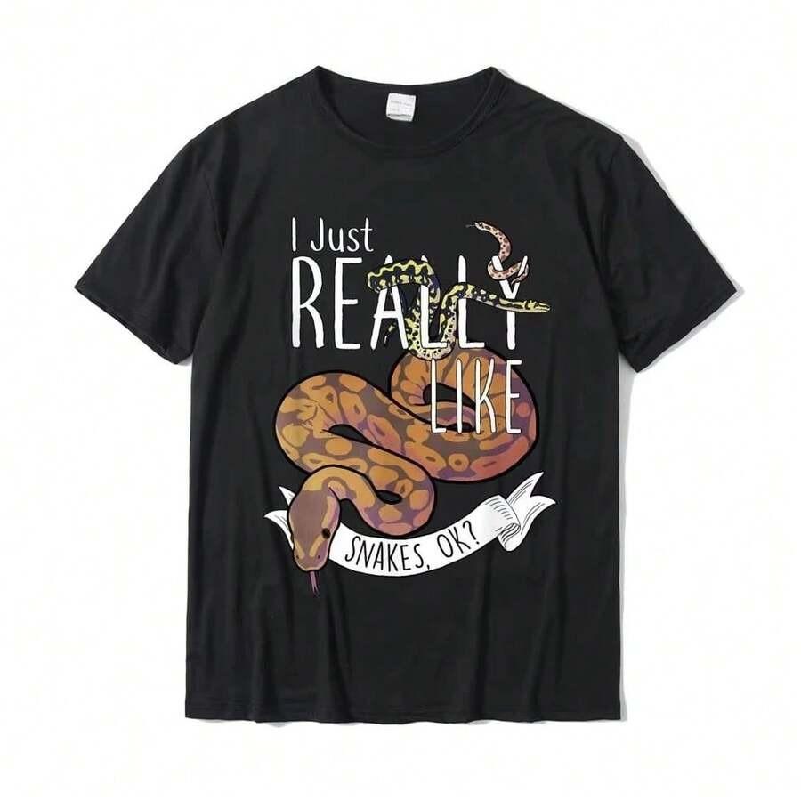 Funny Snakes With Ball Python Hognose Snake Carpet Jungle Tshirts For Men 2023 Cheap Fashionable Cotton Men Tops Tees Fashion... S