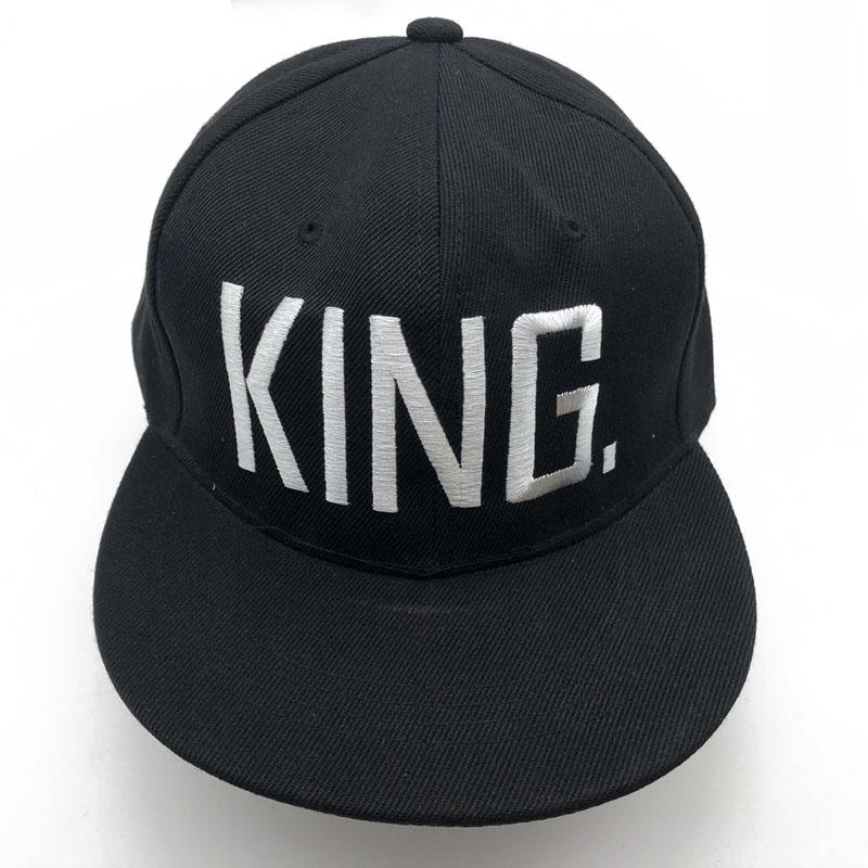 1PC KING Embroidered  Lover Men Women Baseball Cap Black Hip Hop Snapback  Chapeau Bone Masculino Hats