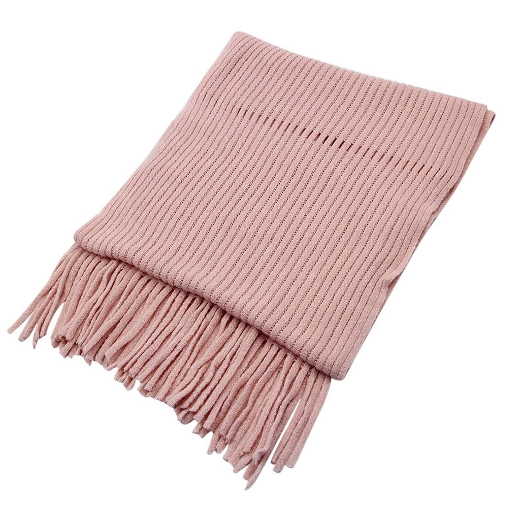 Imitation cashmere scarf, warm, fashionable and comfortable scarf, hollow plain knitted scarf