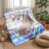 Elegant Black Unicorn Theme Blanket Lightweight Warm Flannel Blanket Decorative Throw Blanket for Home Decoration
