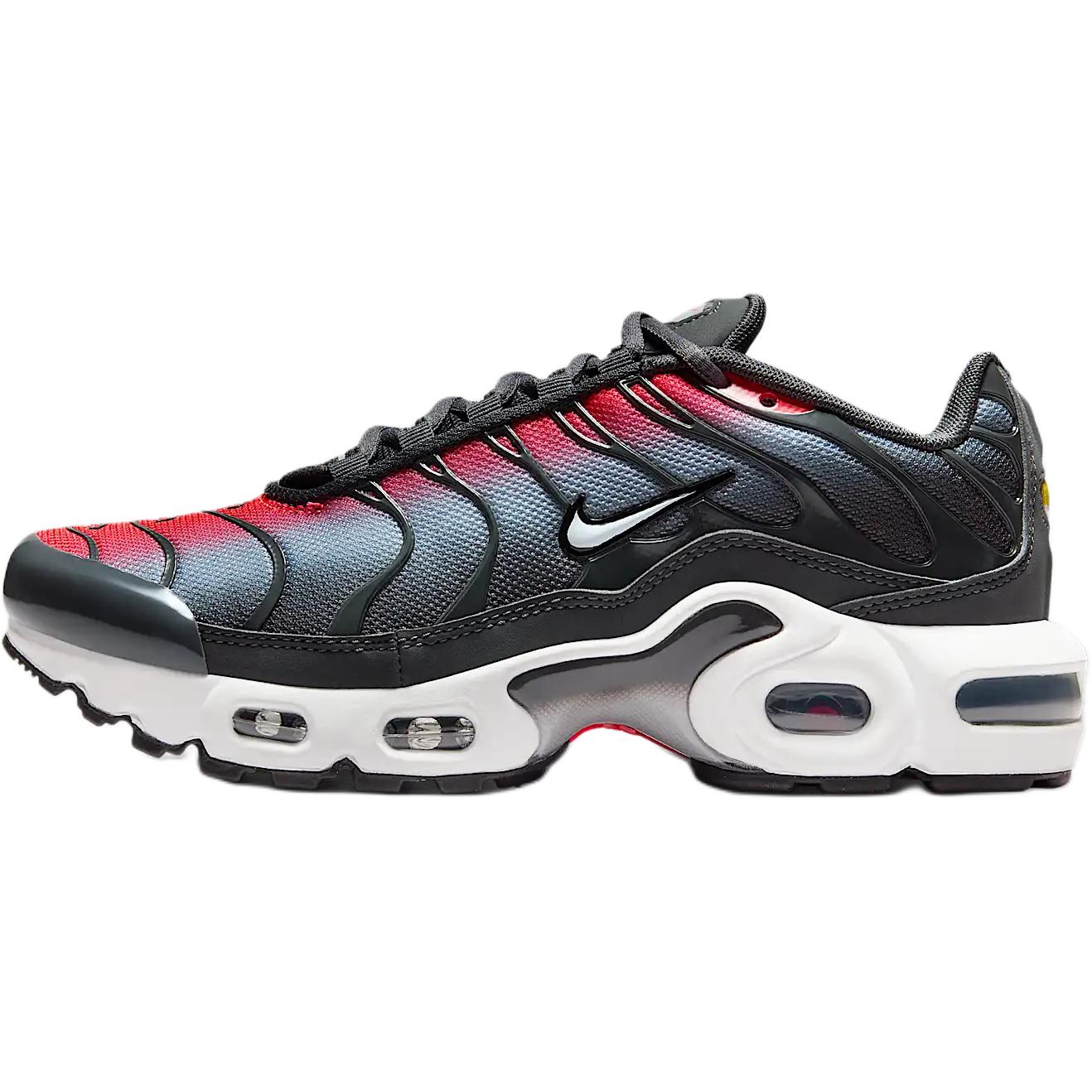 

Nike Air Max Plus Gradient Upper Tuned Air Sneakers Red Grey Kids CD0609-604 35.5