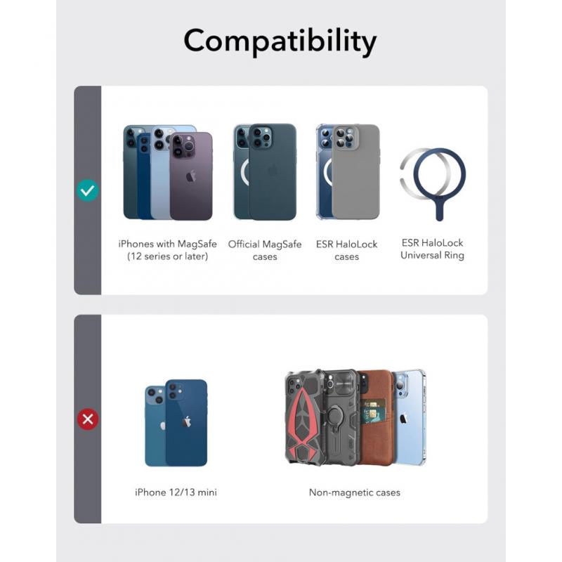 Magnetic Wallet (HaloLock), Compatible with MagSafe Wallet, for iPhone Wallet with Adjustable Stand, for iPhone 16/15/14/13/12 Series