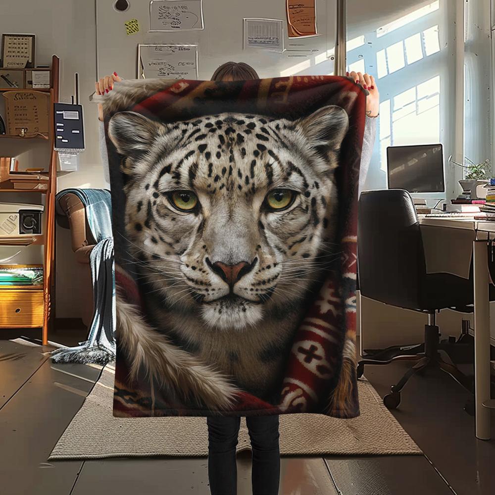 

1PC Realistic animals Print FlAannel Blanket, High quality Comfortable for All Seasons, Home Decor, Warmth and Comfort 80cm x 120cm