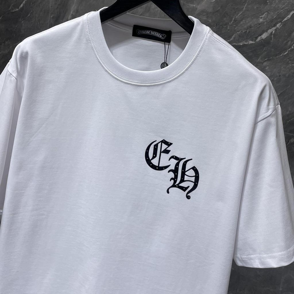 8933 CHROME HEARTS 2026 Summer New High Quality Cotton Round Neck Loose Large Size Men's and Women's T-shirt Couple T-shirt