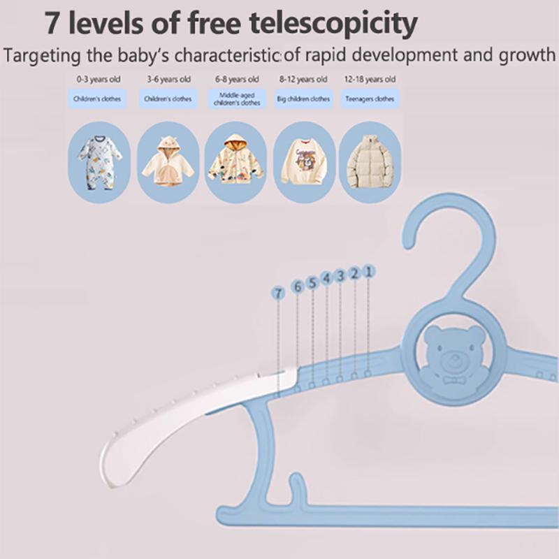 10Pcs Non-slip Baby Clothes Hanger Adjustable Storage Hangers Cute Kids Clothes Organizer Closet Children Baby Coats Rack