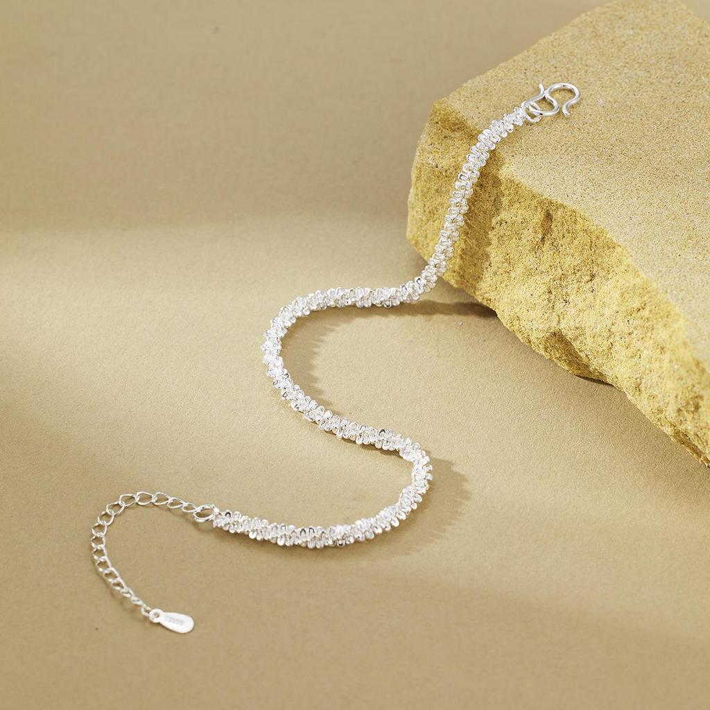 Silver-Plated Sparkling Baby's Breath Bracelet - Korean Style, Simple, Fresh Cauliflower Chain for Women and Students