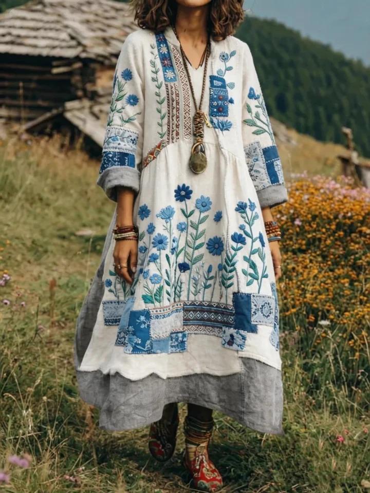 European and American new shirts, dresses, bohemian vacation style pendulum skirts, printed dresses