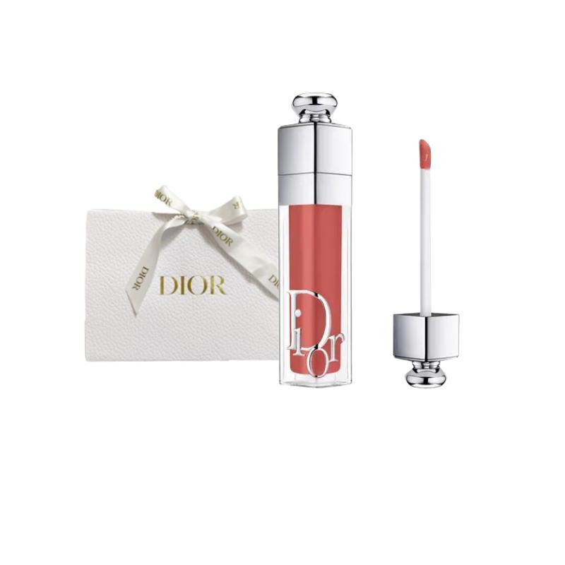 DIOR Enchanting Lip Gloss Gift Bag, Hydrating, Moisturizing, Soft and Non-sticky, Pure Lustful Lips, Cosmetics 018 Oolong milk tea glaze color белый