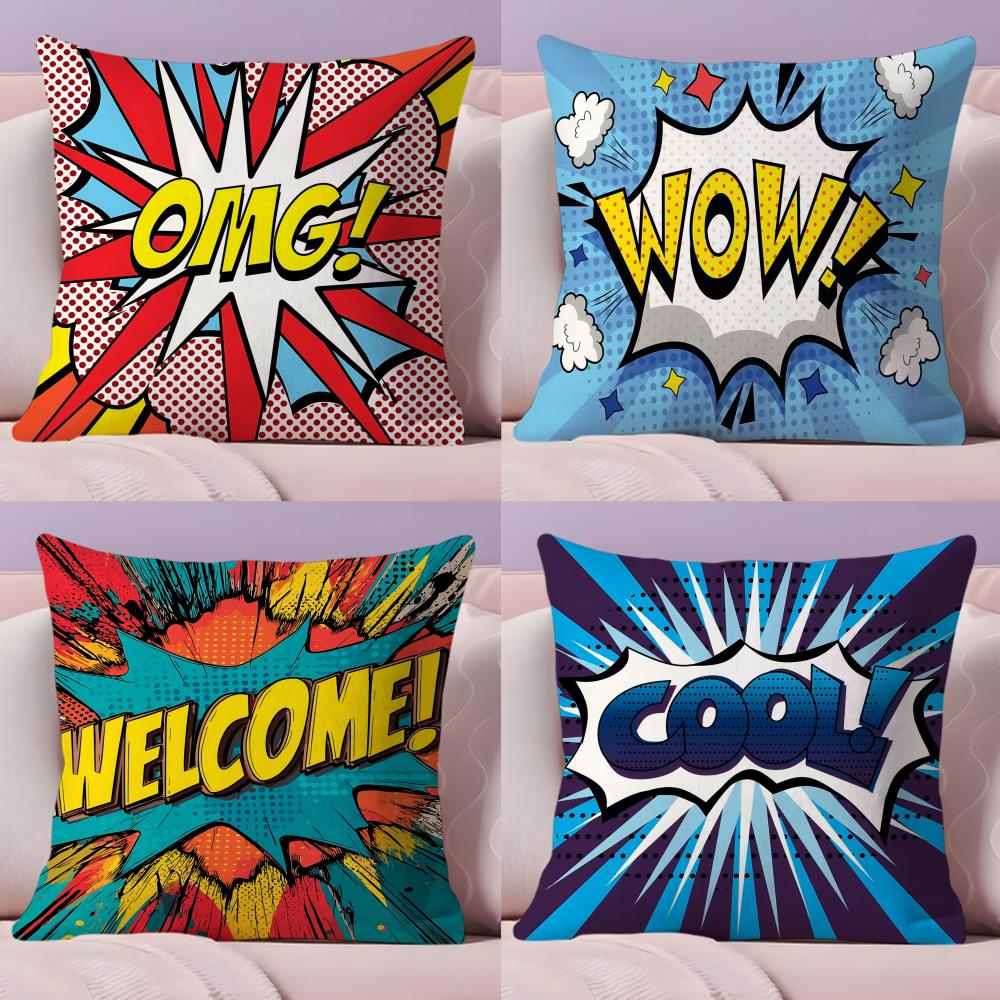 Welcome Omg Cushion Cover Plush Fabric Soft Double-Sided Printed Invisible Zipper Sofa Pillow Case Home Decor