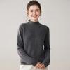 Women's Urban Casual Cashmere Sweater - Half-High Neck, Long Sleeve, Thick, Solid Color, Autumn/Winter Pullover Base Layer.