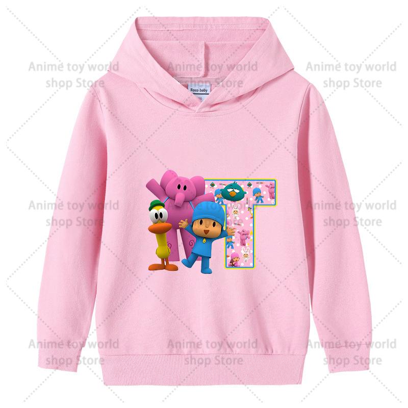 Sweat à capuche Pocoyo pour enfant tout-petit Kawaii Manches longues Filles garçon Hiver Fin Sweat-shirt Mode Imprimé Chaud Hauts pour enfants Cadeau