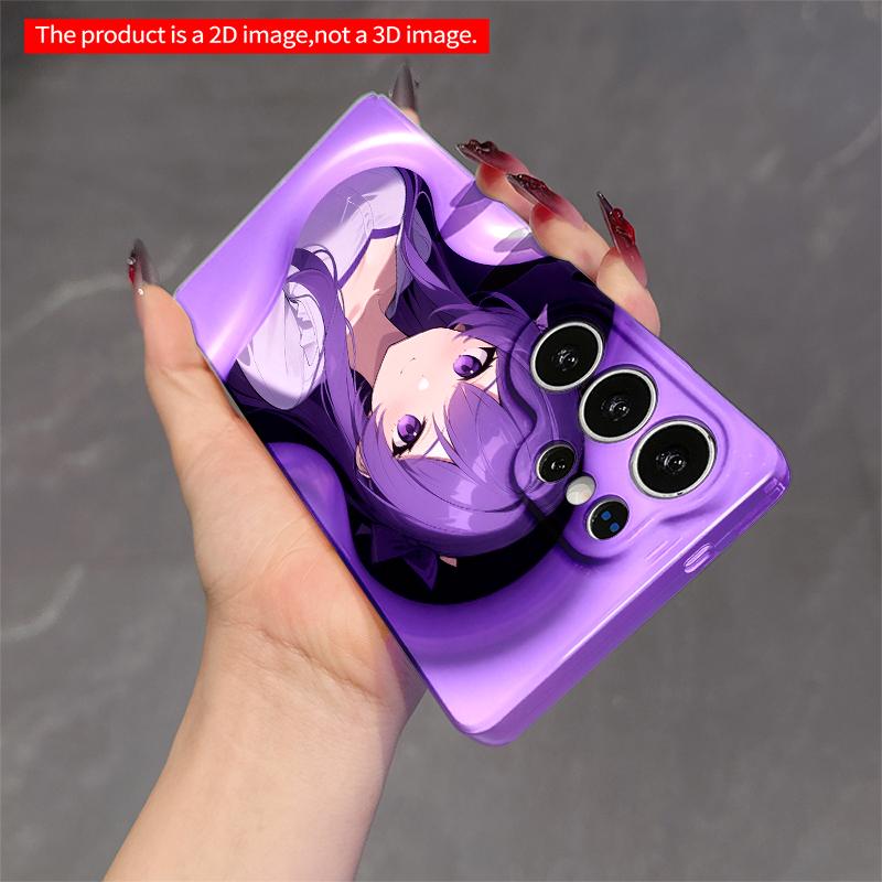 2DFlat Samsung Phone Case Purple-haired Girl In Flowing Purple Aura Phone Case Applicable To Galaxy S22 S23 S24 S25ULTRA S26 A12 A13 A14 A15 A16