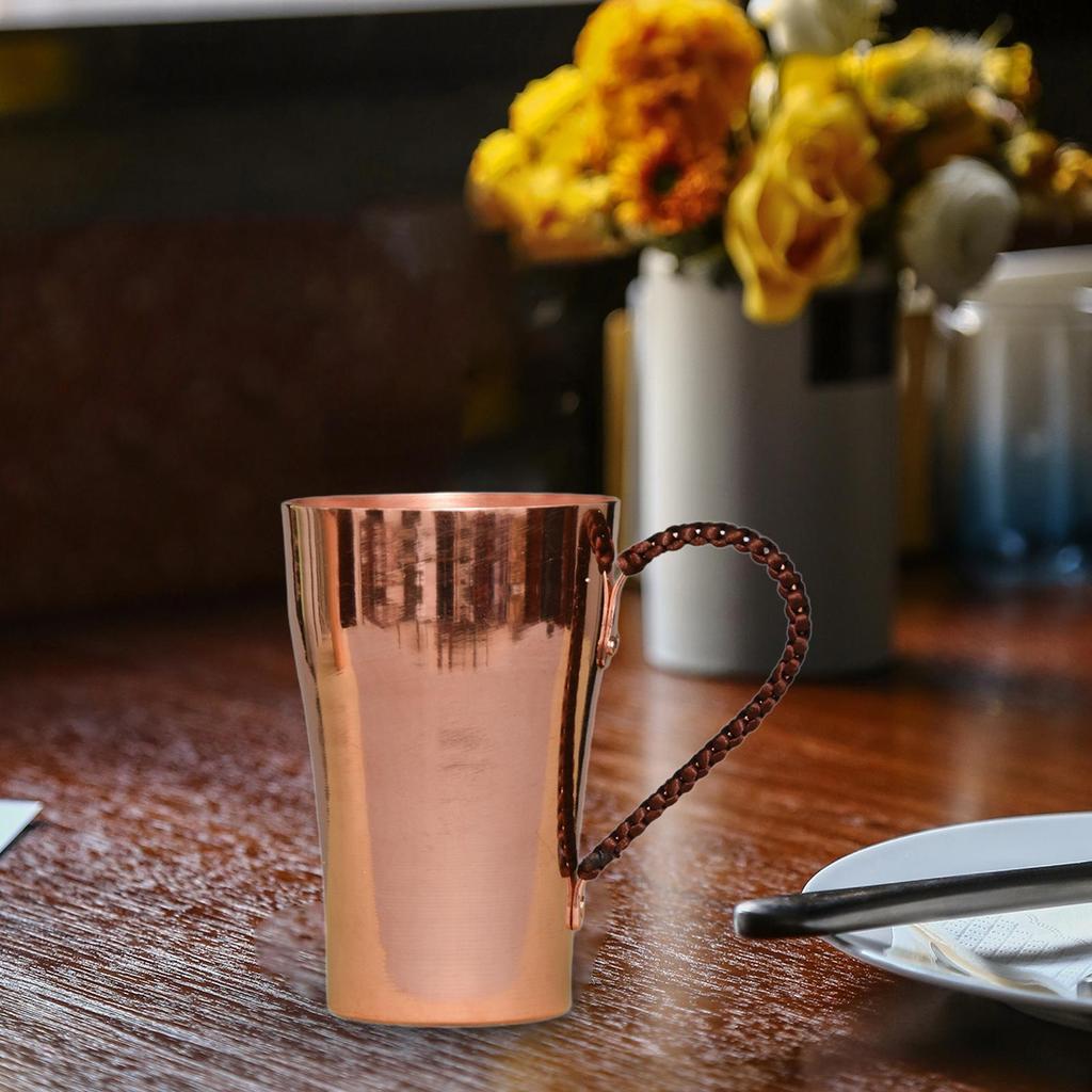400ml Pure Copper Cup Handcrafted Coffee Dosing Mug Metal Tea Cup Beautiful Design for Office or Home Use