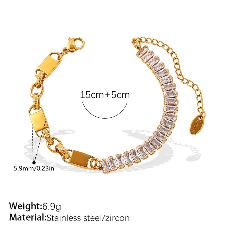 Meier Classy sense clavicle chain cold style full diamond zircon necklace bracelet jewelry suit
