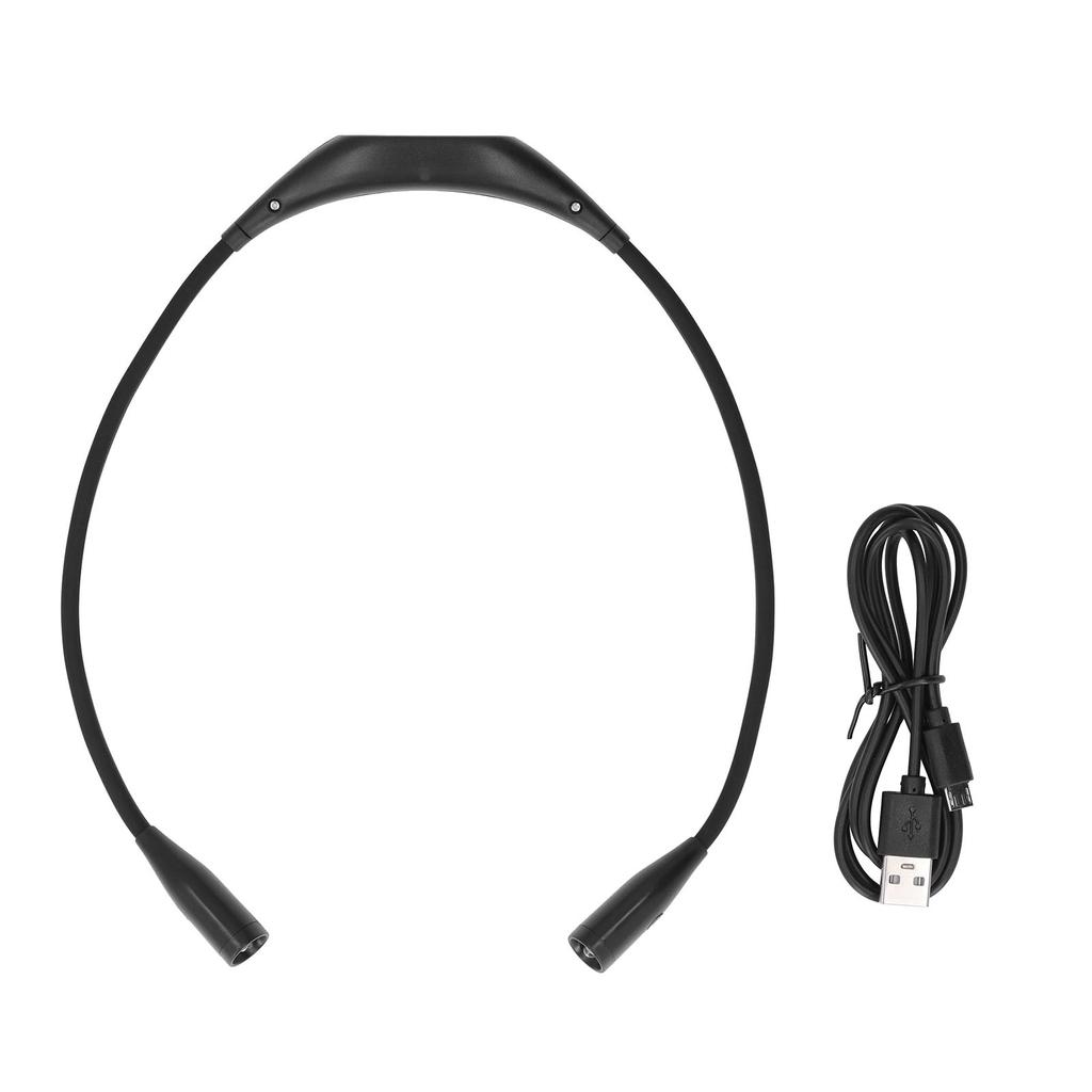 Nackenlicht USB-wiederaufladbar 3 Helligkeitsstufen 360 Grad Flexibel LED-Nacken-Leselampe zum Laufen Reparatur Schwarz