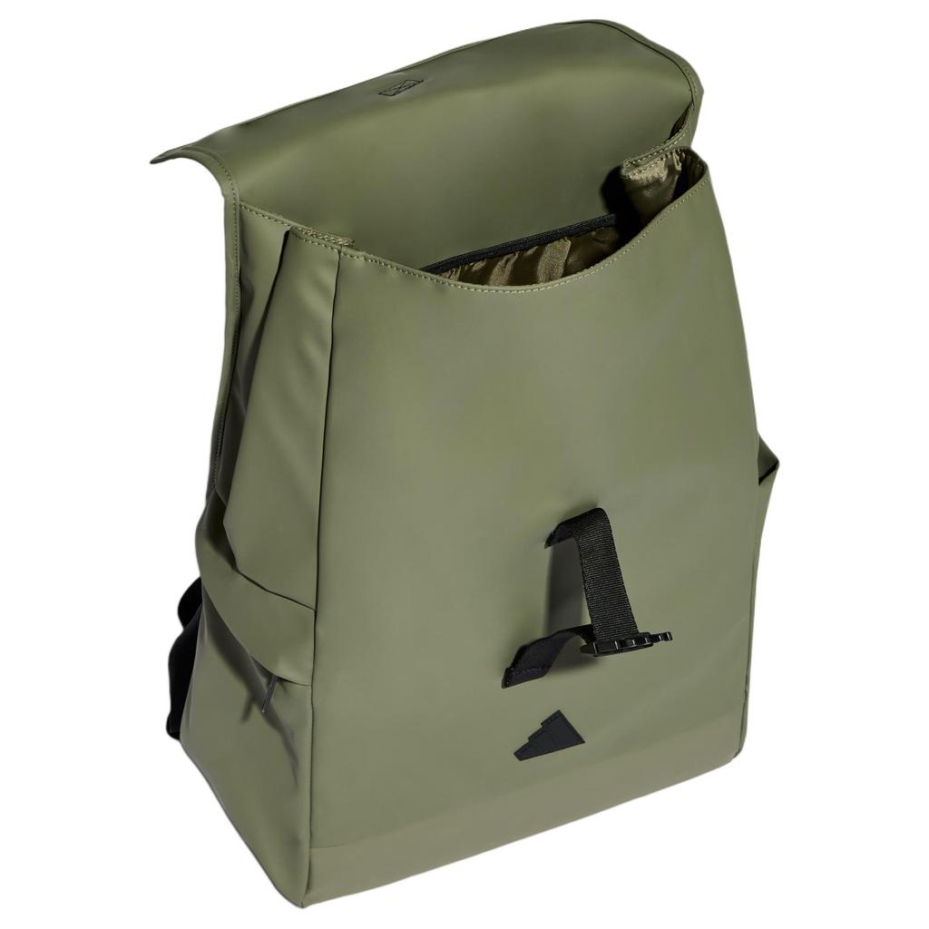 Adidas 22.6L Brand Logo Solid Color Minimalist Flap Sports Backpack PU Unisex Backpack Rock-Olive-Green IA7499