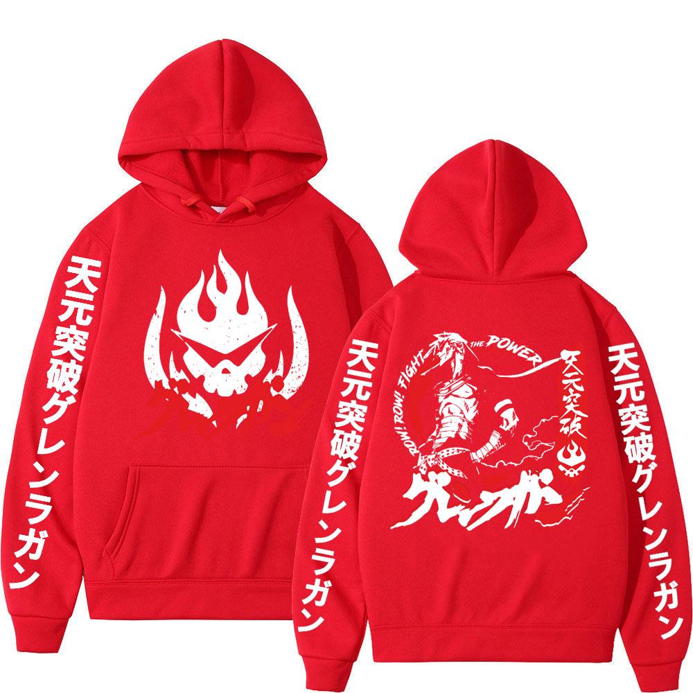 Felpa Tengen Toppa Gurren Lagann Uomo Donna Moda Gotica Felpe con Cappuccio Oversize Felpe con Cappuccio Streetwear