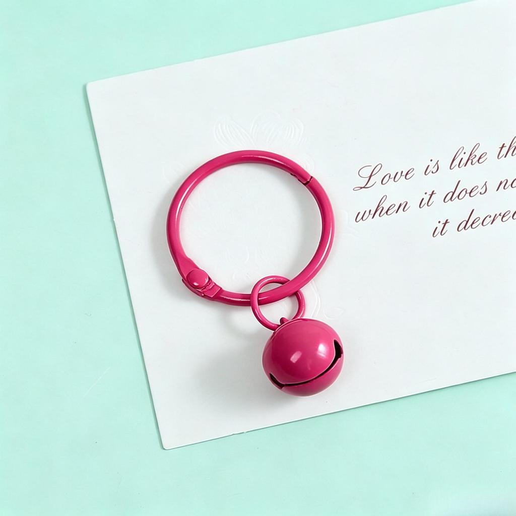 14mm Painted Alloy Bell Keychain Ring Pendant for DIY Accessories