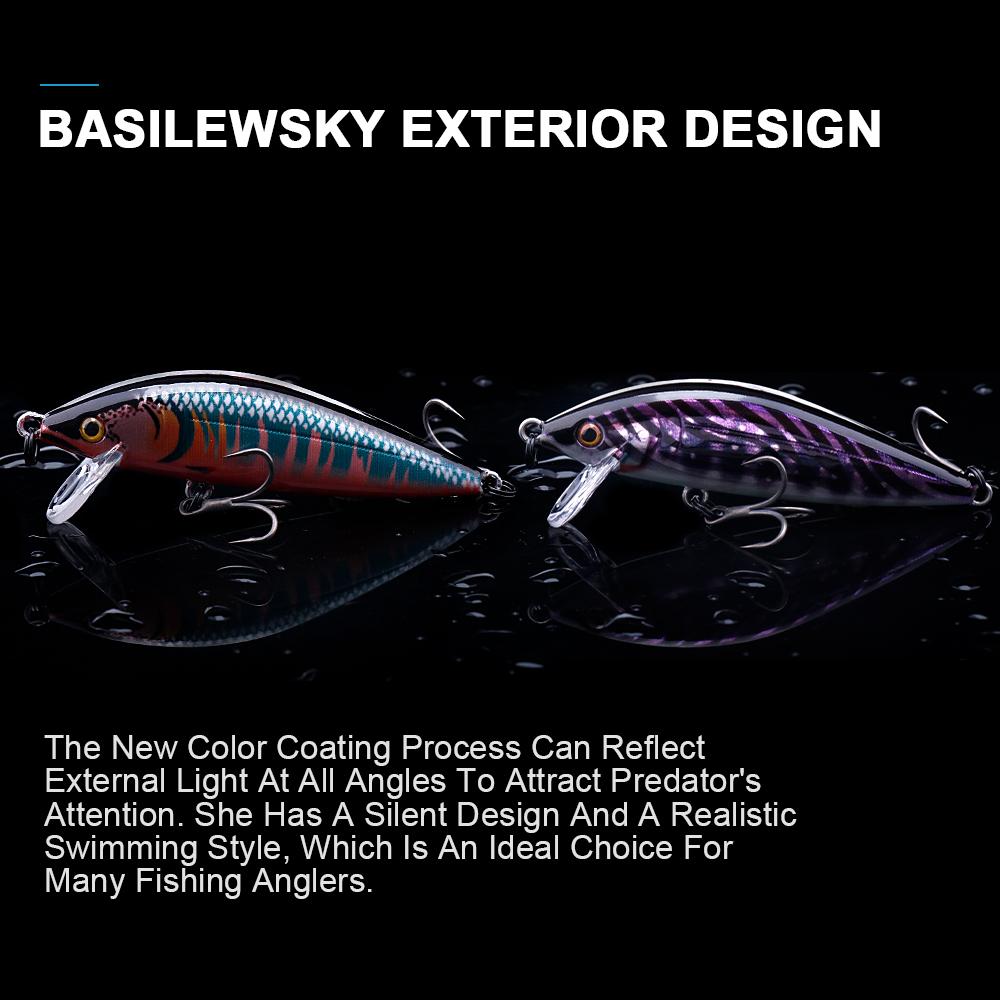 5 Sinking Minnows Fishing Lures Set with Tackle Box 70mm Hard Baits for Bass Trout Pike Jerkbait Crankbait Kit