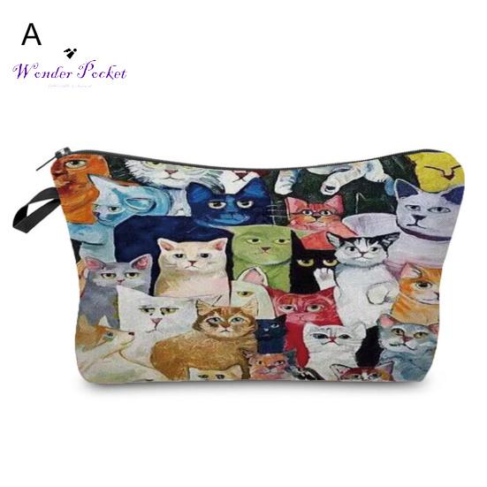 

Косметичка с 3D животным принтом, компактная женская милая износостойкая сумка для хранения дома A