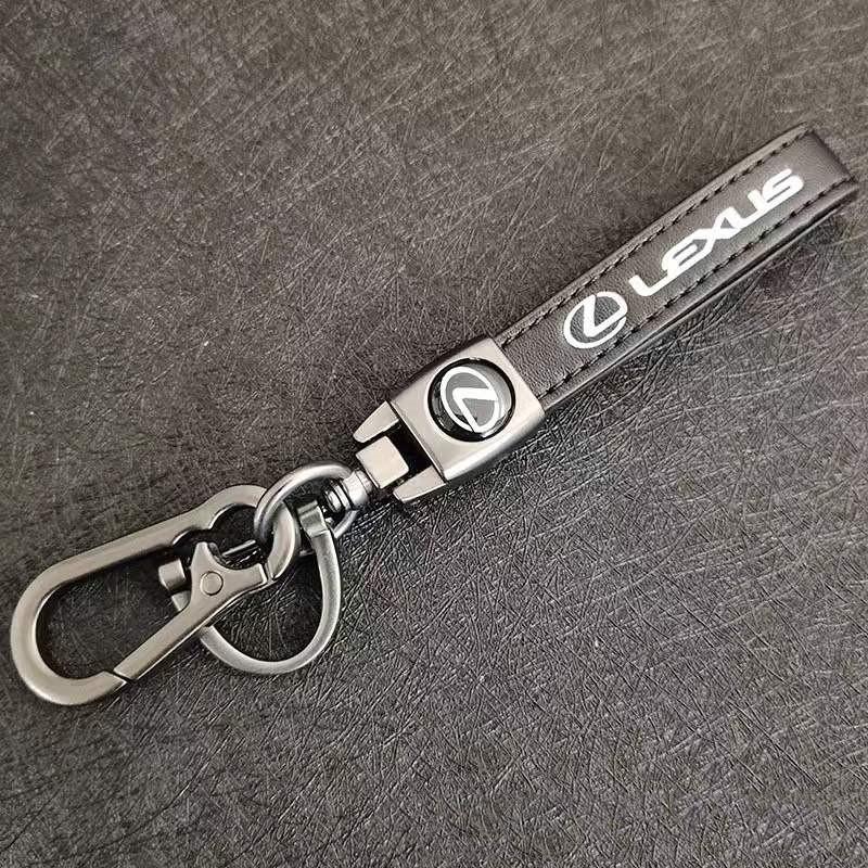 Leather Car Keychain Horseshoe Buckle Key Ring Pendant Gift For Lexus ES300 RX330 RX300 GS300 IS250 IS200 CT200h NX RX Accessory
