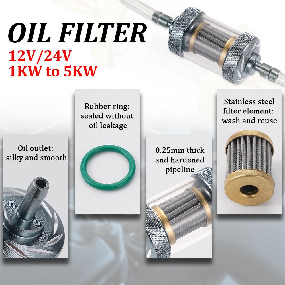 Universal Air Diesel Heater Fuel Oil Water Filter Separator Part Metal for Webasto Truck RV Motorhome Car Airtornic Heaters