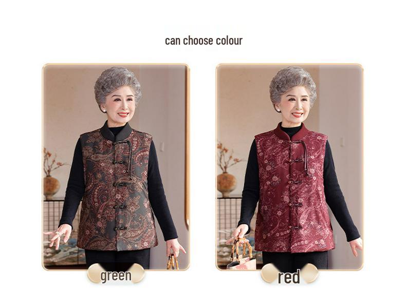 Grandma Style Cotton Padded Vest: Warm Chinese-Inspired Design for Autumn & Winter 2025