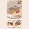 Plateau à snacks modulaire en forme de puzzle avec couvercles Organisateur amovible pour fruits, noix, bonbons Anti-poussière Empilable Plateau de service polyvalent pour table basse