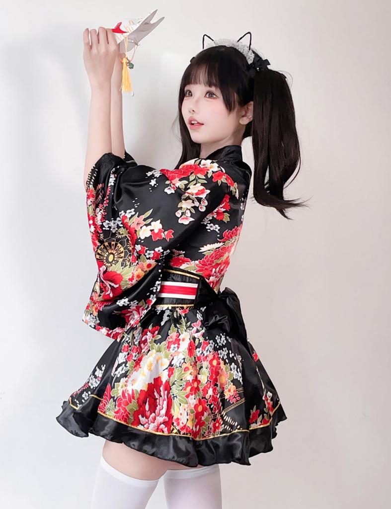 Yukata Cosplay Sexy Oiran Kimono Dress Set Cute Gothic Harajuku Photoshoot Halloween Christmas Crossdressing Popular Yamato Nadeshiko Japanese Style