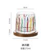 Creative Hand-painted Extract Cup, Simplicity Household Kitchenware, Retro Whiskey Glass, Rotary Wooden Tray Water Cup, Light Lu